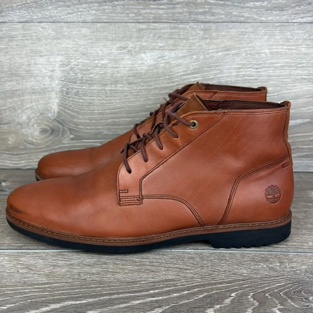 Timberland Lafayette Park Men’s Sz 10.5 Brown Leather Lace Up Chukka Boots